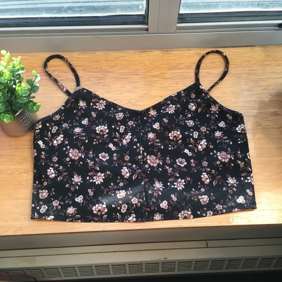F21 Floral Print Crop Top - Picture 1 of 1